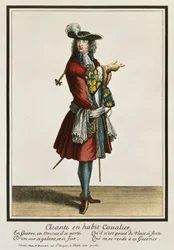 Cleante Dressed as a Cavalier, modetallrik, c.1695
